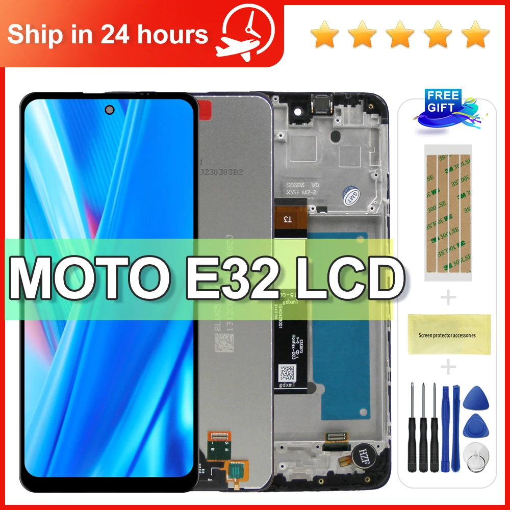 Per Motorola Moto E32 Display LCD Touch Screen Digitizer Assembly sostituzione per Display Moto E32 con cornice