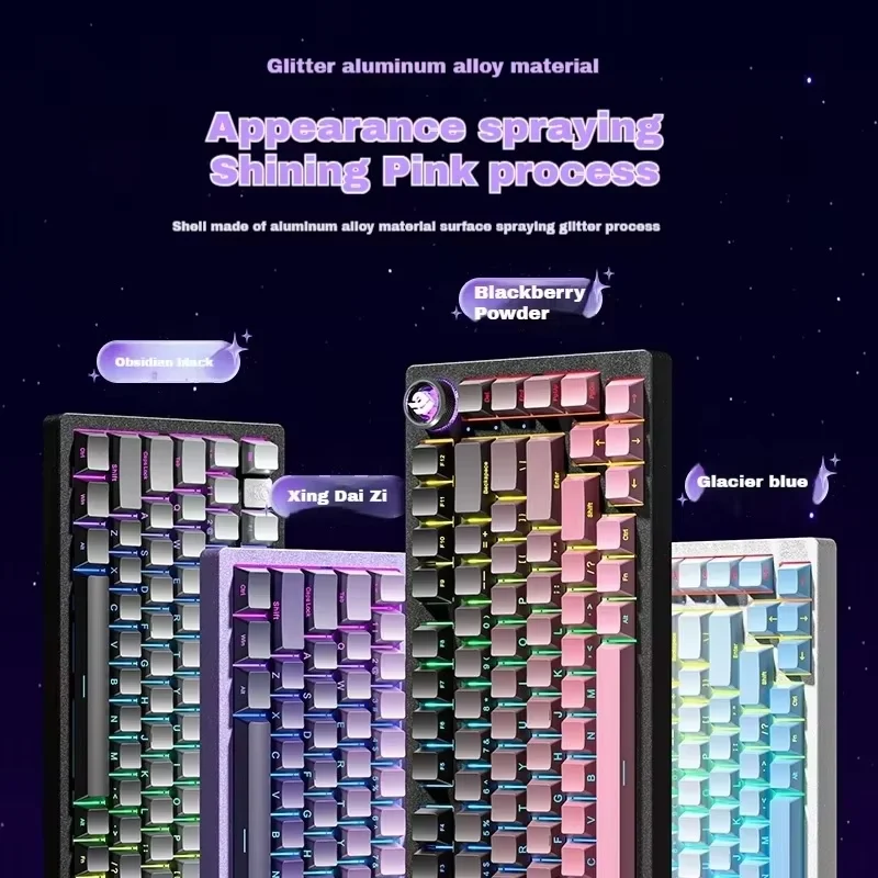 LEOBOG HI75 Mechanical Keyboard Aluminum Alloy Hot Swap Wired RGB Gamer Gasket Gaming Keyboard With Knob Customized Accessories