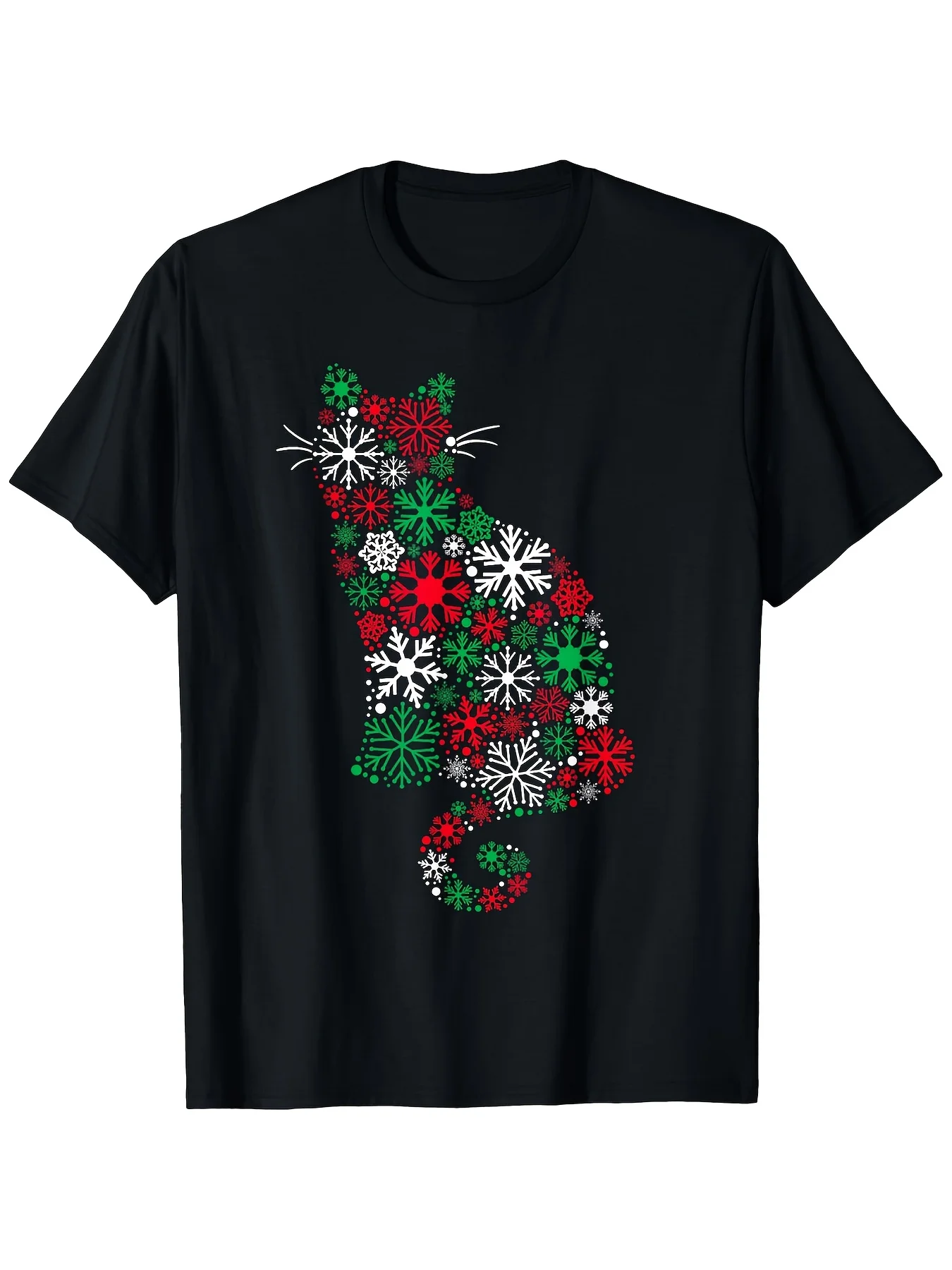 Merry Christmas Birthday T Shirt Christmas Tree Present Birthday Cake Holly Decoration Pattern Soft Short Sleeve Crew Tee
