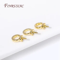 18K Gold Plated Brass Metal Pearl Pendant Mounting Bails Connectors For Jewelry Making Supplies DIY Pearl Accessories