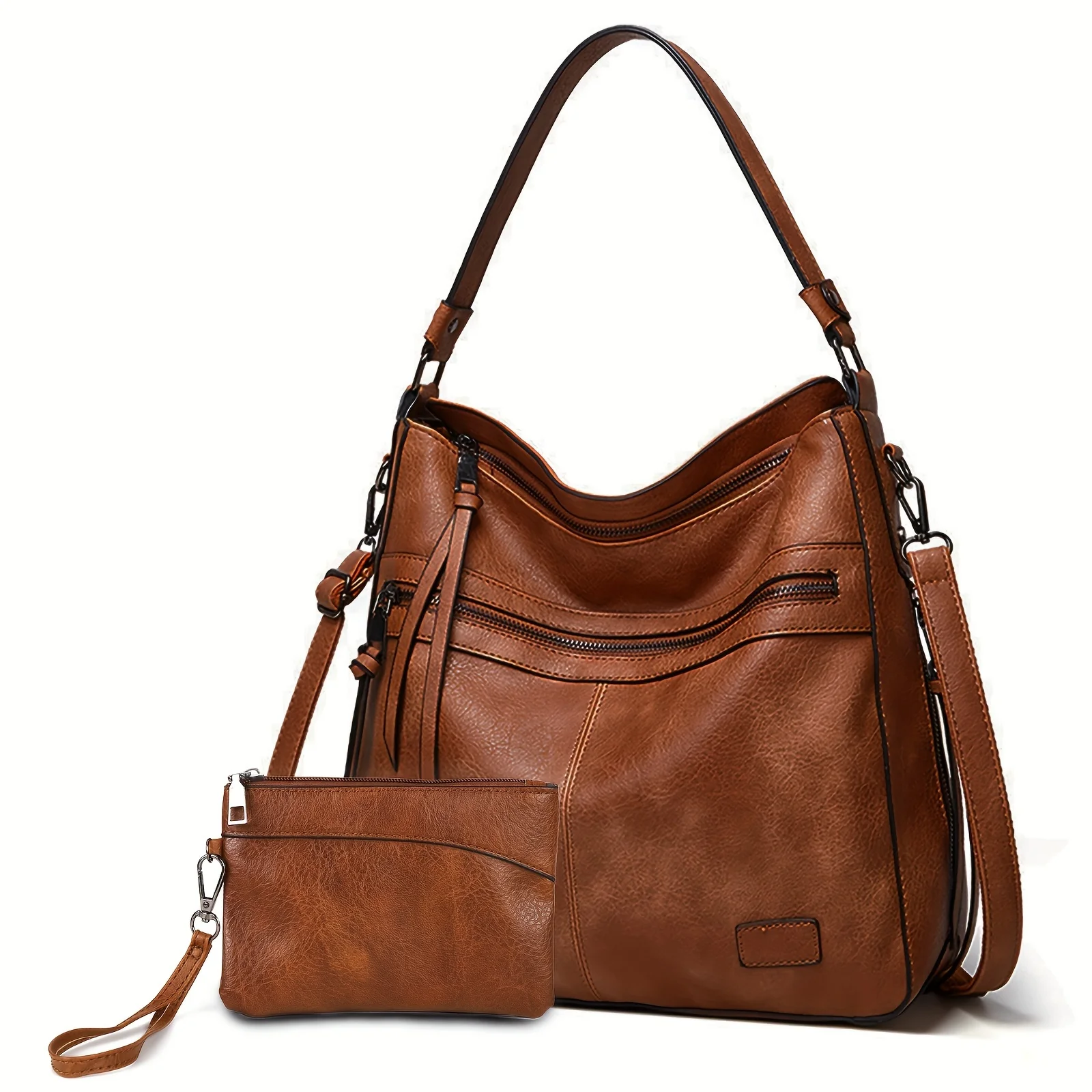 

Trendy Double Zipper Tote Bag for Women, Suitable for Casual Use, Can Be Worn As a Shoulder Or Crossbody Bag, Popular in Europe And The United States