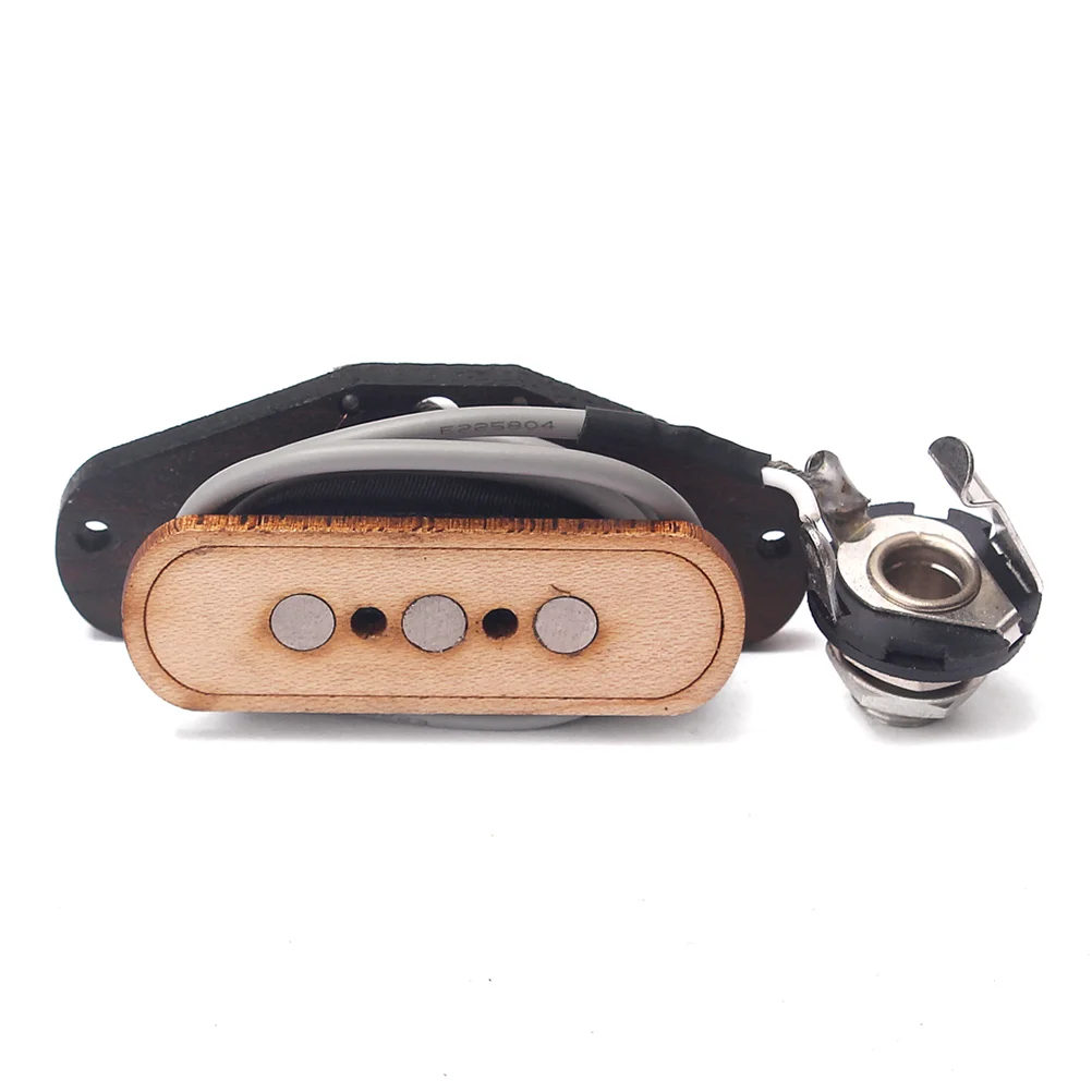 Maple Wood Three-string 3-Pole Box Soundhole Guitar Pickup Replace Music Accessories GMB501 Light Brown