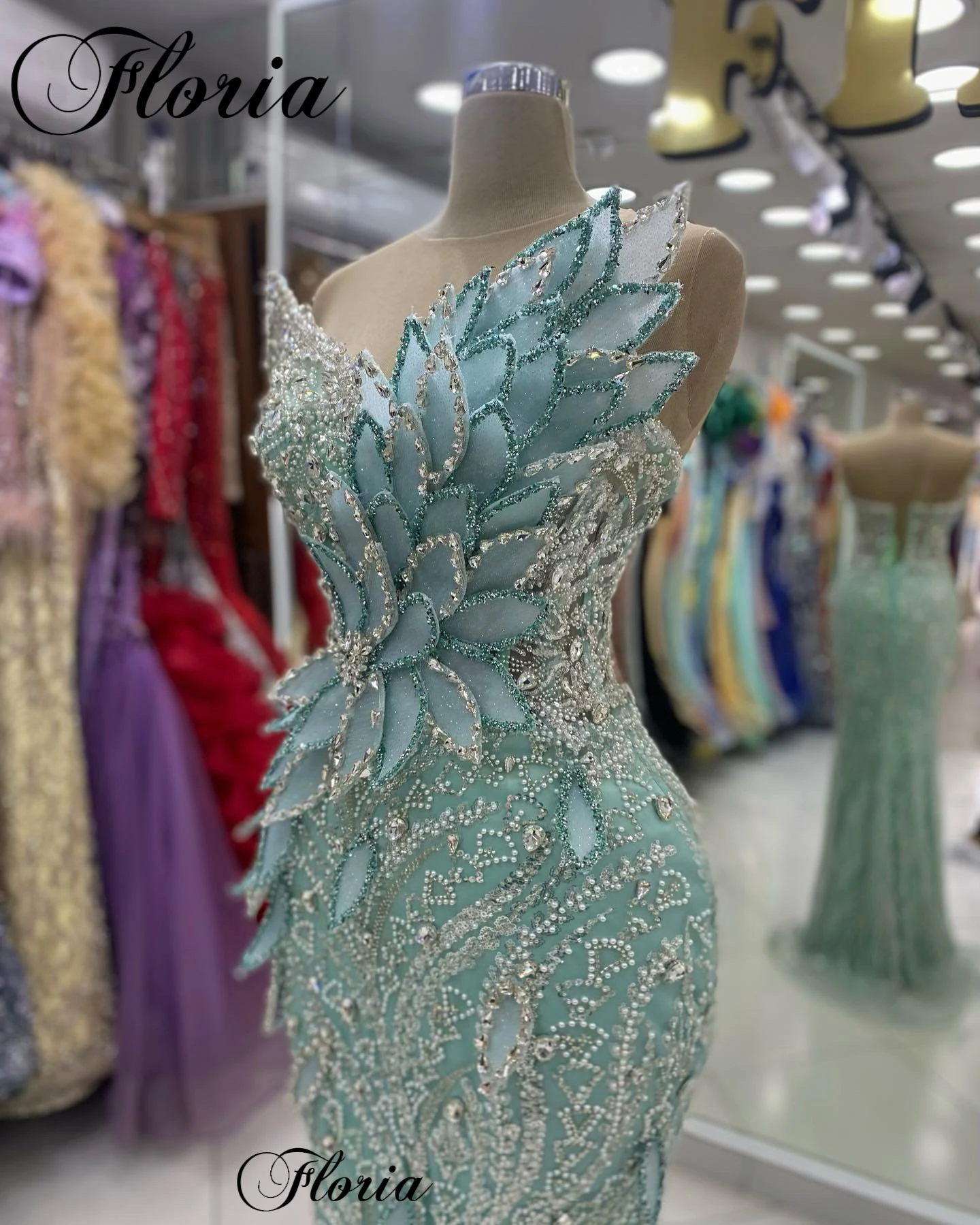 High Fashion Mint Green Evening Dresses 2024 Sleeveless Birthday Dresses Elegant Crystals Prom Party Dresses Vestidos Para Mujer