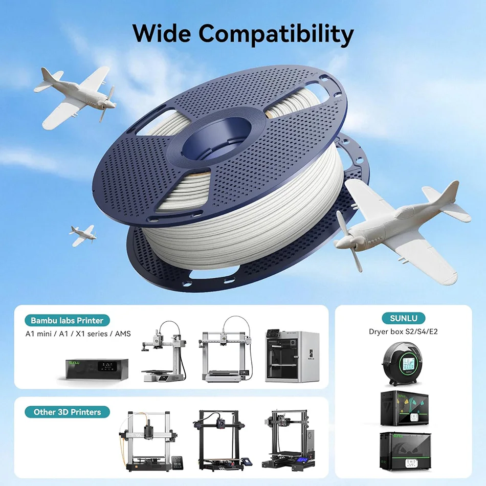 JAYO Filament PLA léger 1.75mm Filament d'imprimante 3D moussant actif pour pièces de drones avions RC et Cosplay LW-PLA 350 m/rouleau