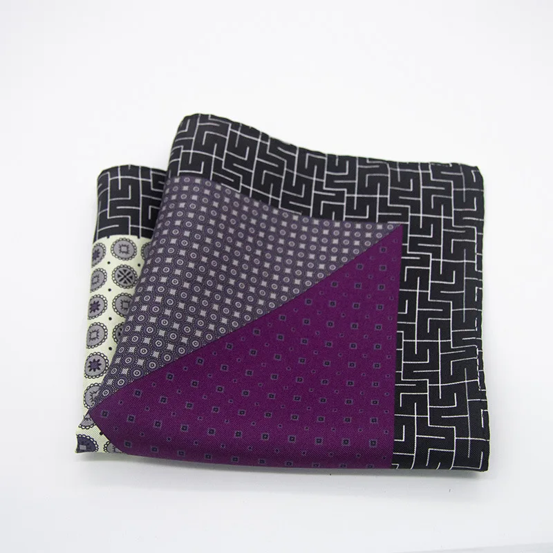

Men's 100% Real Silk Satin Printed Small Square Scarf, Business Suit Shirt Chest Pocket Handkerchief, 30x30 cm