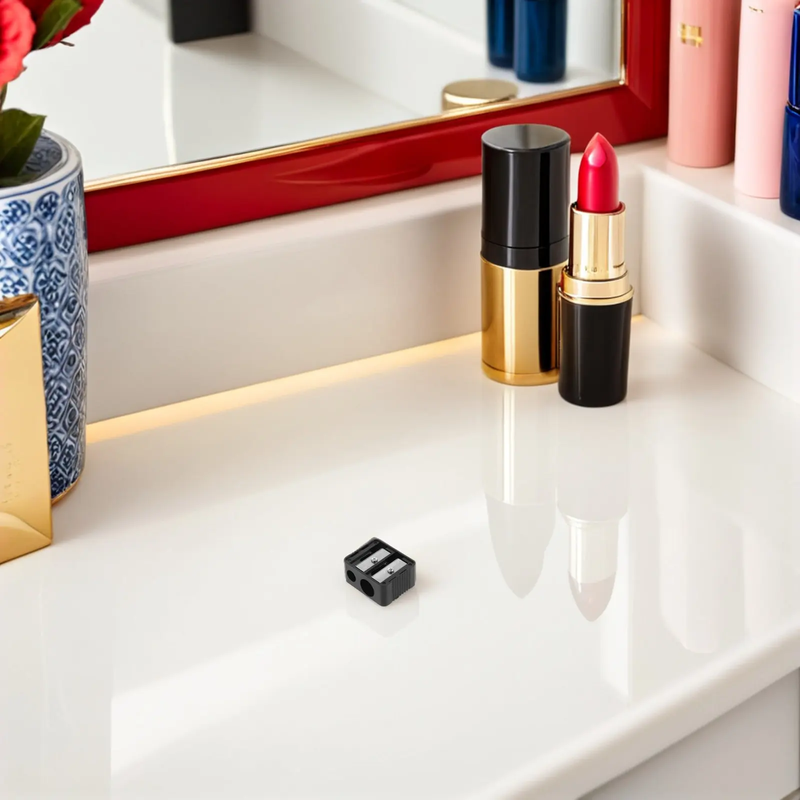 

15Pcs Dual Hole Pencil Sharpener Portable Makeup Tool for Eyeliner Lip Liner Eyebrow Pencil Professional Beauty