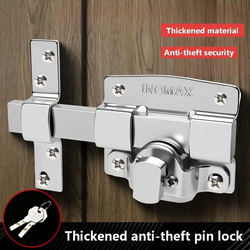 Cross Key Door Bolt Lock Outdoor Surface Mount Slide Bolt Latch for Garden Gate Courtyard Gate  Security Door Latch Lock