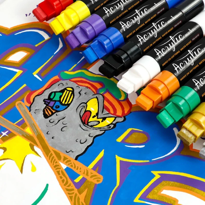 15mm Large Capacity Acrylic Marker Pen Wall Advertising Posters, Painting Graffiti, Stackable Color Water-based Paint Marker Pen