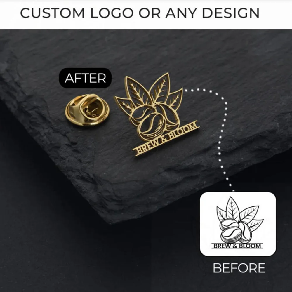 Personalized company logo painting image customization brooch brooch stainless steel collar pin gift badge clothing jewelry