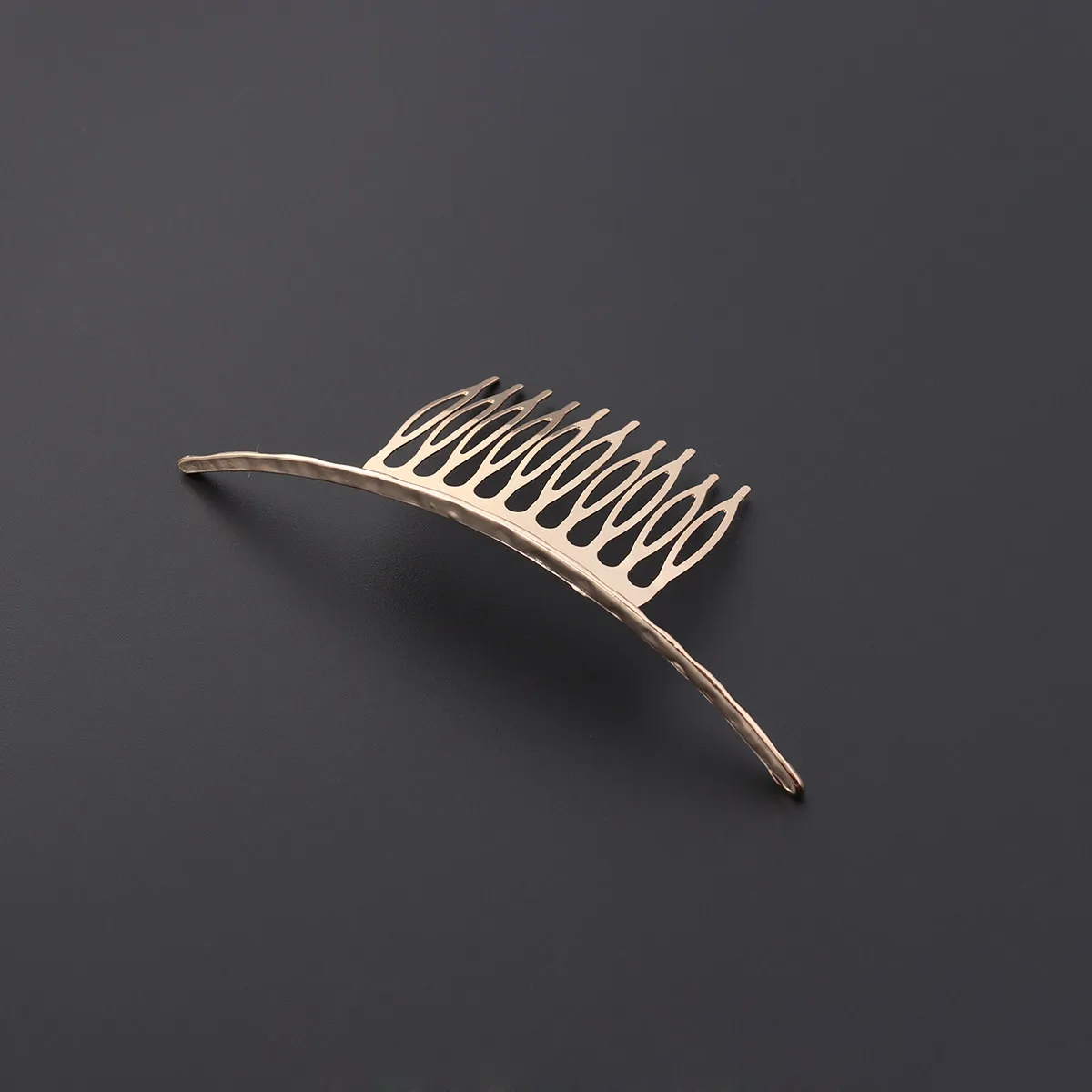 

Golden Hair Side Comb Alloy 10 Teeth Slide Hairclip for Women Girls Bridal Hair Comb Pin Elegant Styling Accessories