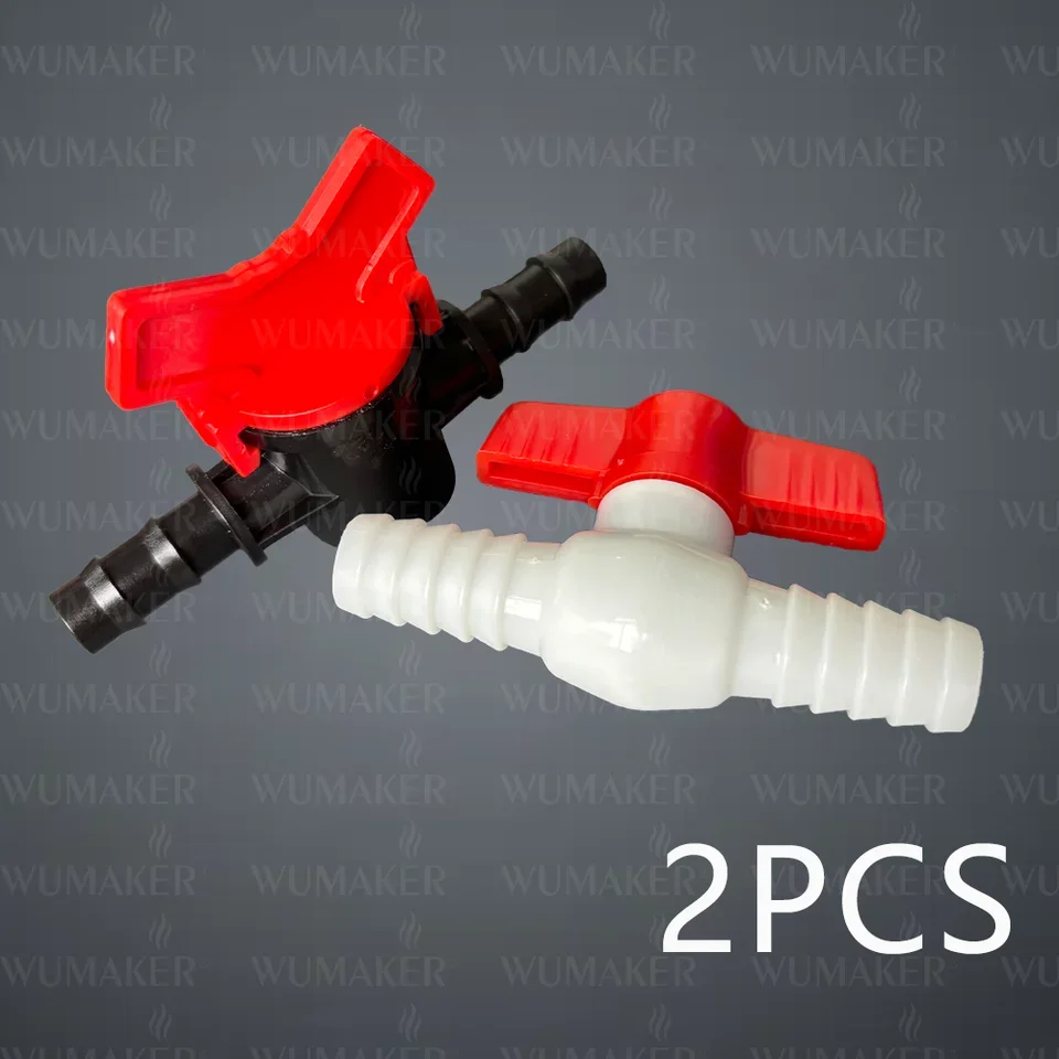 2 Pieces Inline Ball Valve with Barbed Ends for Precise Flow Control in Drip Irrigation Systems Aquarium Tubing and Outdoor Gard