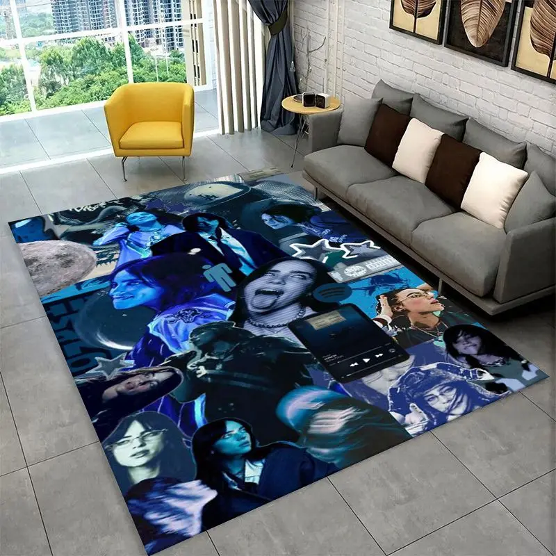 Famous Singer Billie Eilish Star Non-Slip Area Rug for Living Room,Bedroom,Playroom,Carpet Floor Mat Home Decor Rug  Room