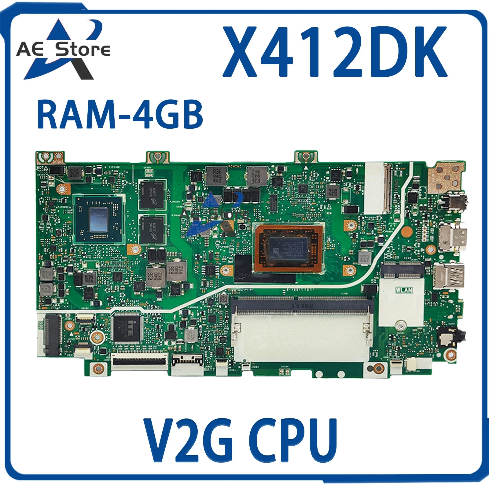 

X412DK Mainboard R412DA F412DA A412DA A412DK F412DK X412DA Laptop Motherboard R3 R5 R7 4GB/RAM V2G/UMA Notebook MAIN BOARD