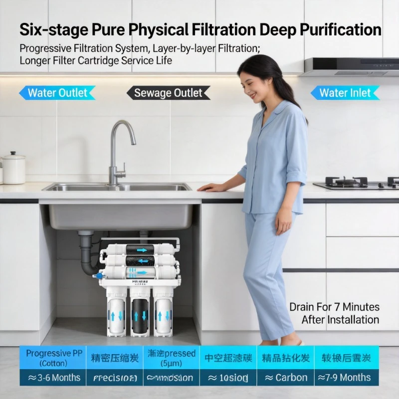 

Under-sink & Wall-mounted Pre-filter, Kitchen Faucet Water Purifier for Household Direct Drinking