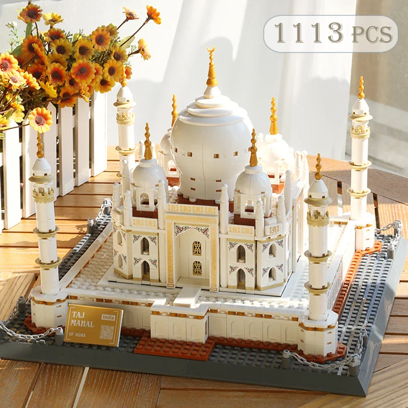 

City Architecture Building Blocks Colloseum Taj Mahal Fallingwater Villa New York Model Compatible with lego Bricks Adult Toys