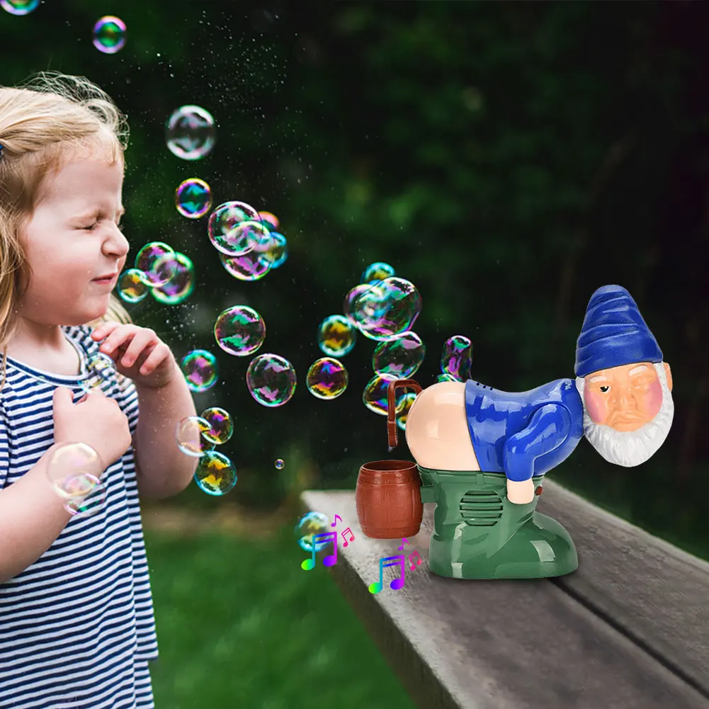 Soffiatore di bolle scoreggia di Babbo Natale Gnomi creativi Bubble scoreggia con suono e luce Bomboniere natalizie a batteria