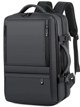 رجل حقيبة ظهر بسعة كبيرة قابلة للتوسيع الذكور 17 بوصة حقائب الكمبيوتر المحمول مقاوم للماء السفر قابلة للتطوير USB شحن الظهر حزمة mochila bolsas