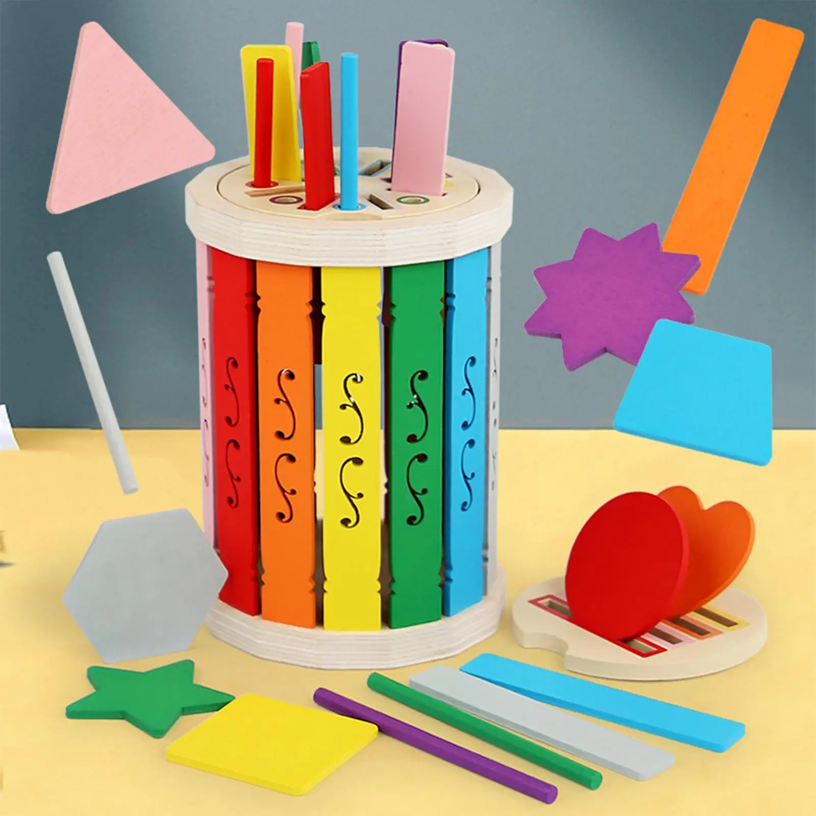 Jouet de tri des couleurs en bois, activités éducatives à motricité Fine, jouets d'apprentissage sensoriel assortis des couleurs pour garçons et filles, enfants à la maison