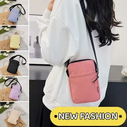 New Mobile Phone Bag Ladies Candy Color Crossbody Simple Mini Satchel Shoulder Coin Bag Vertical Handbag Women's Messenger Bag