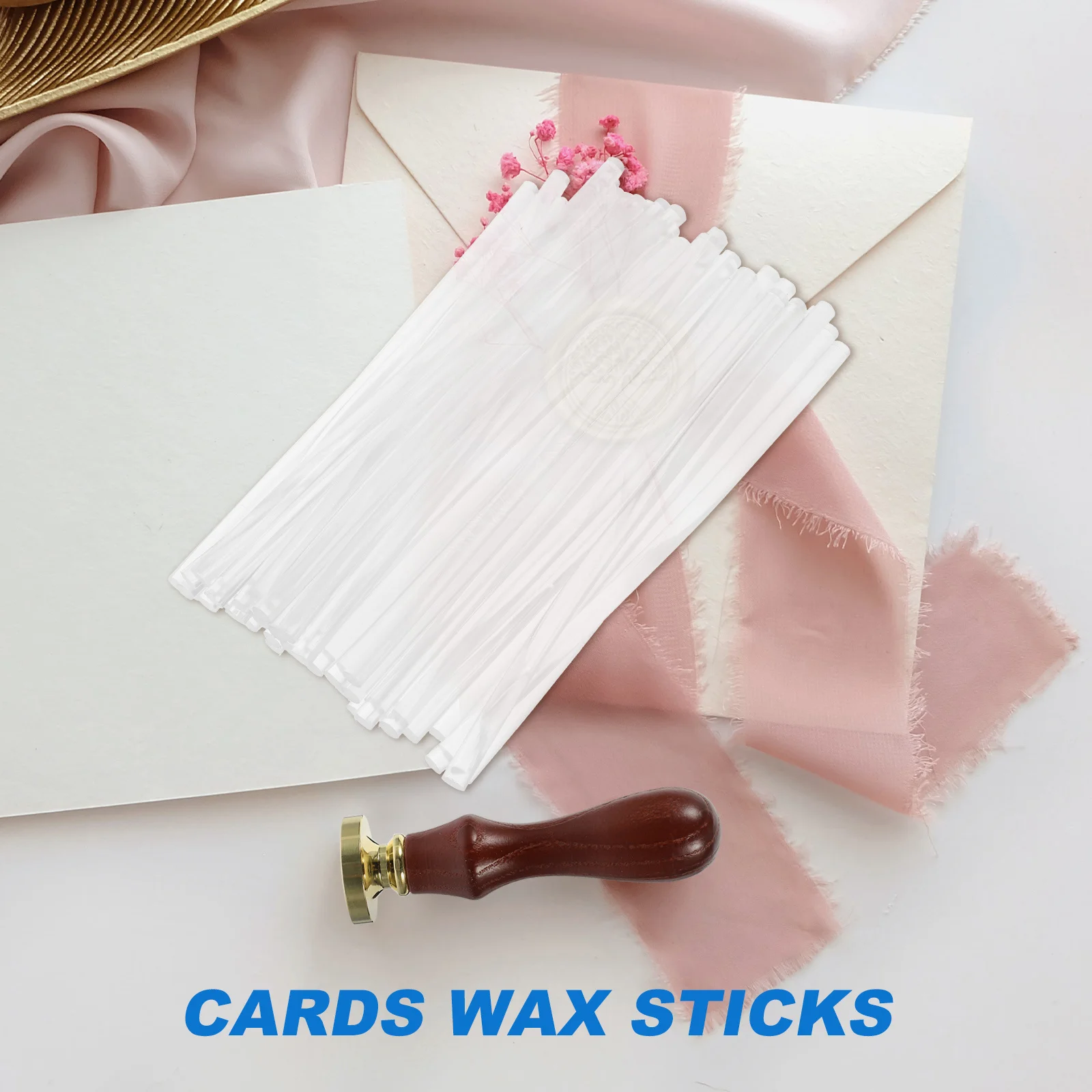 

50Pcs Wax Sticks Envelopes Invitations Greeting Cards Elegant Colors Durable Safe Portable Perfect Personalization