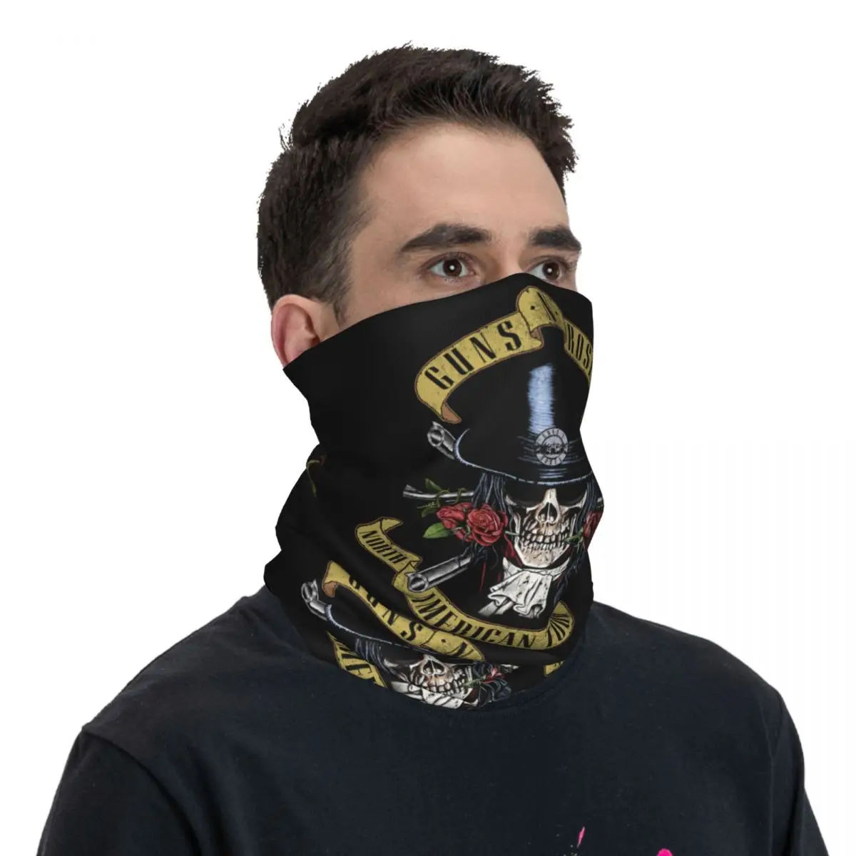 Guns N Rose GNR Logo Steampunk Music Bandana Neck Gaiter Printed Wrap Scarf Multi-use Balaclava Outdoor Sports Unisex image 3