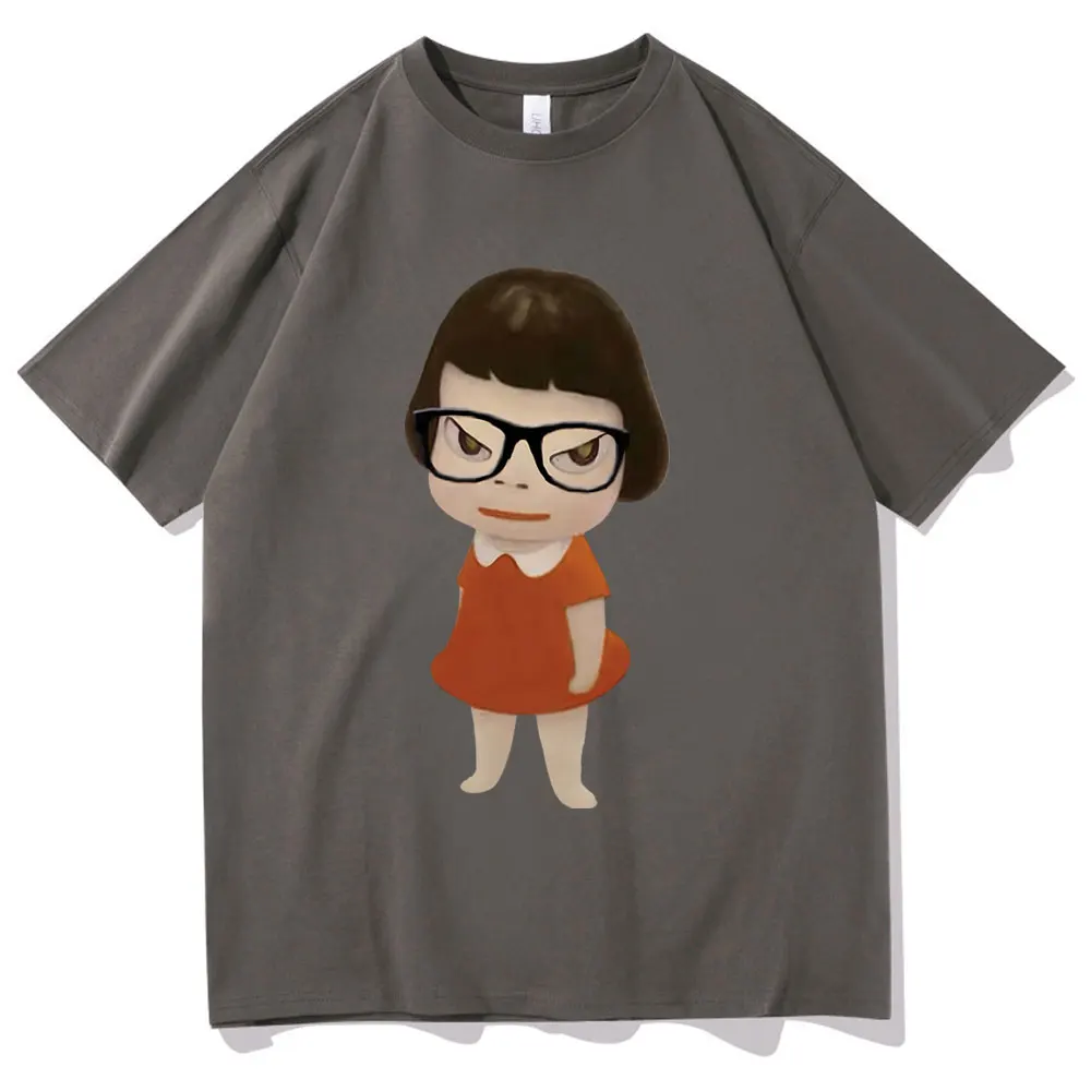 Yoshitomo Nara Wear Glasses Graphic T Shirts Unisex Fashion Art Aesthetic Trend Tshirt Men Women Casual Cotton Oversized T-shirt