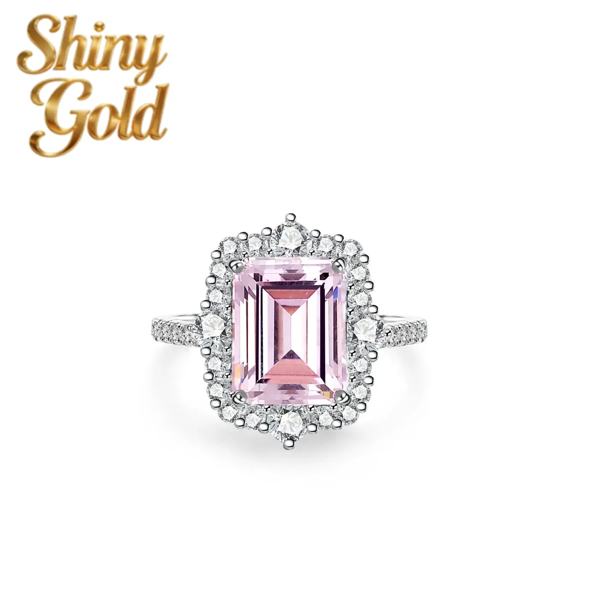 

ShinyGold Luxury Solid Platinum PT950 Women's Princess Square Diamond Ring Yellow Diamond Square Bag Moissanite Diamond Ring