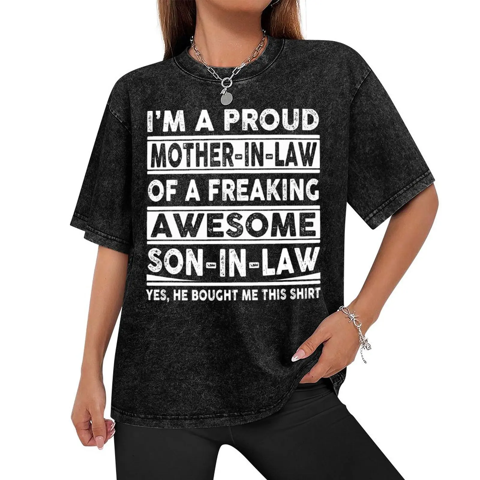 I'm A Proud Mother In Law Of A Freaking Awesome Son In Law T-Shirt graphic tee shirt vintage mens vintage t shirts