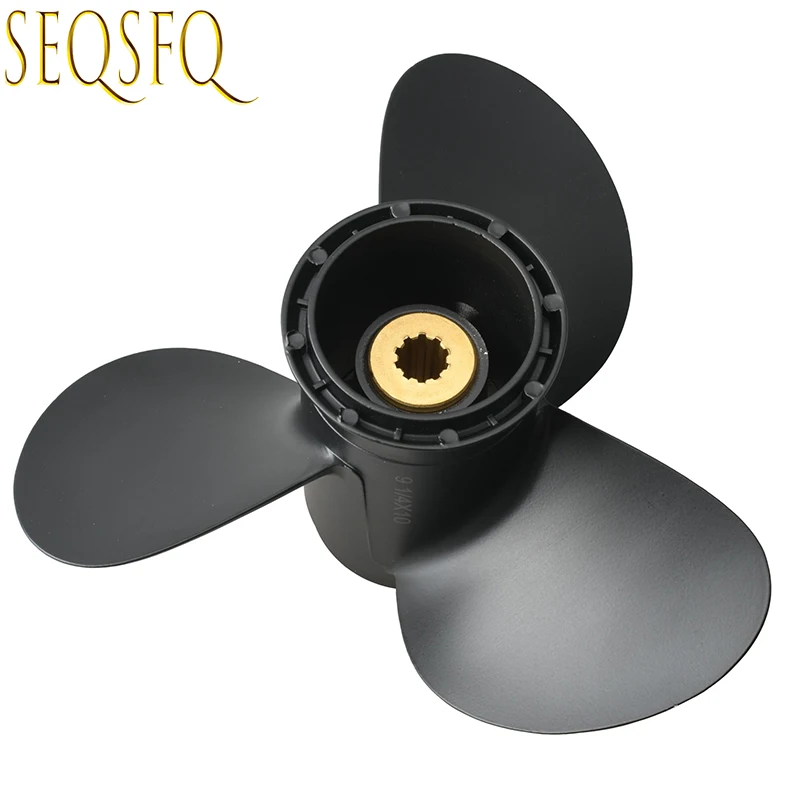 

58100-93733-019 Outboard Propeller 9 1/4x10 for Suzuki 8/9.9/15/20HP Motor, Aluminum Alloy Screw, 3 Blade, 10 Spline, Marine