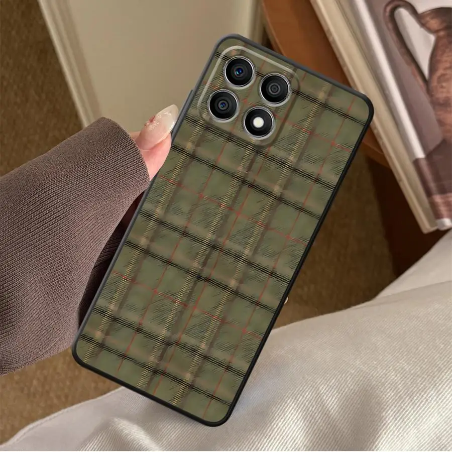 Coque pour Honor 8X 70 90 200 400 Lite Magic5Lite X6 X8 X7 X5b Funda Phone Cover X9a Fashion Plaid