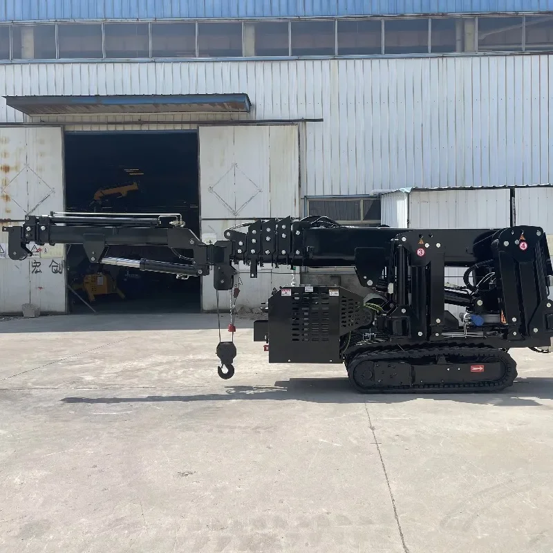 Mini Crawler Spider Crane 1.2 Ton Wireless Remote Control Electric Engine Portable Lift Warehouse Construction Projects Hot Sale