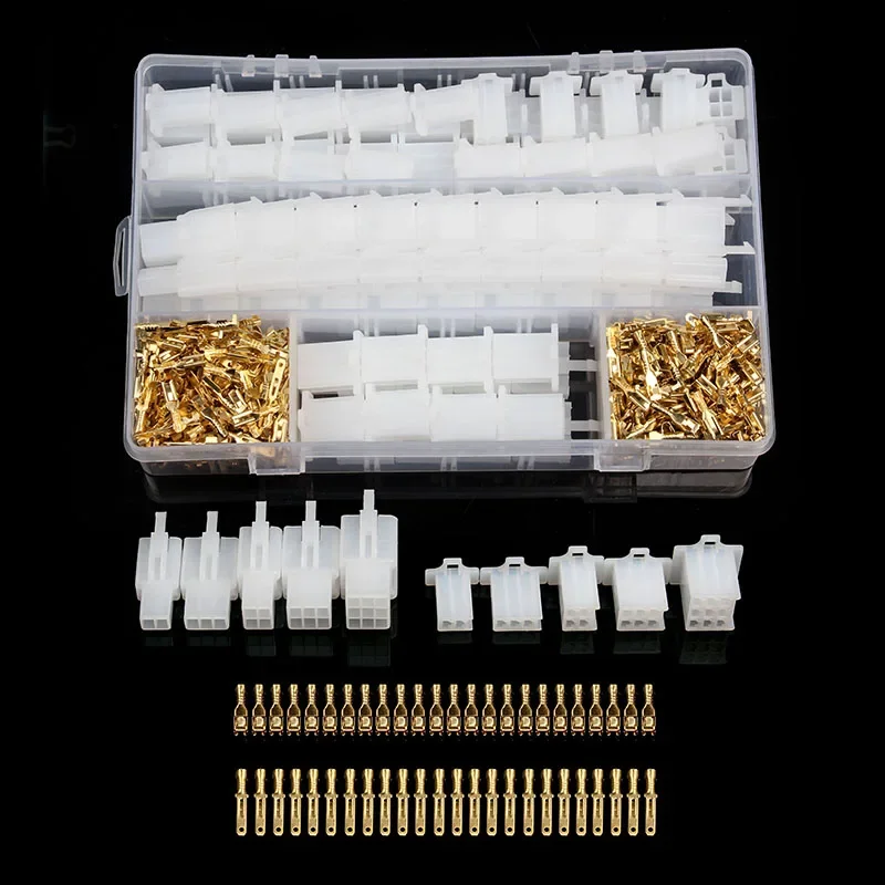 580Pcs/50sets Car Motorcycle Electrical 2.8mm 2/3/4/6/9Pin Wire Terminal Connector Fixed Hook Male Female Terminals