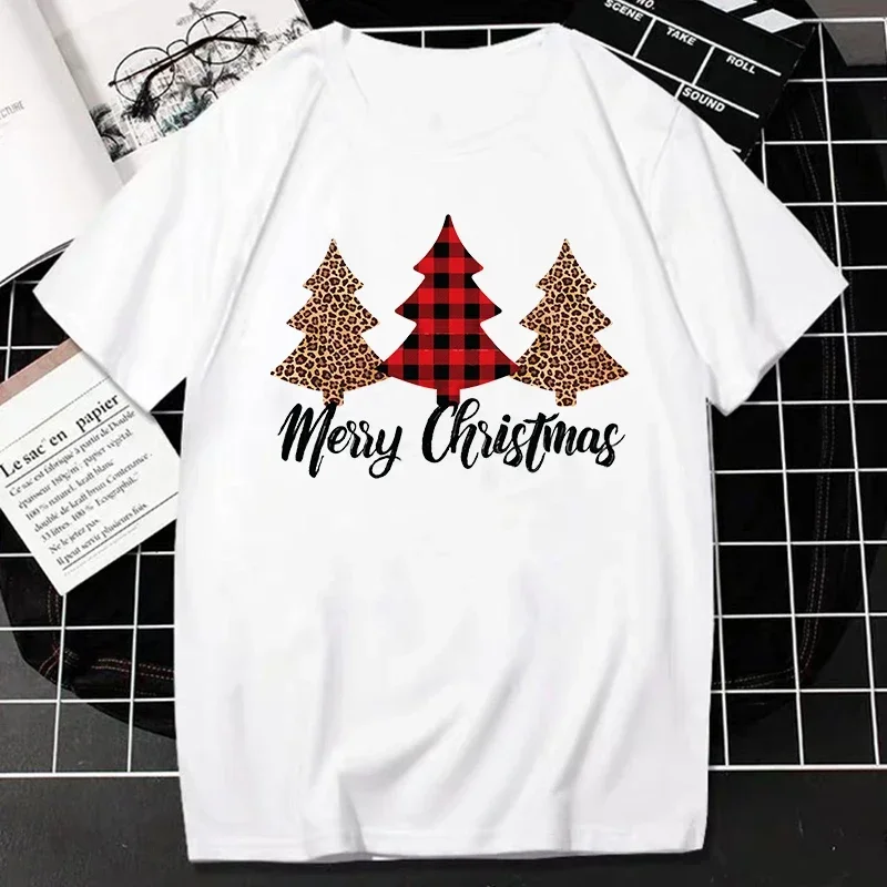 Hermosa moda retro Navidad muñeco de nieve pelota de nieve lucha hombres y mujeres camiseta cuello suelto ropa casual vacaciones de Navidad