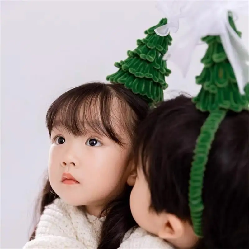 652F Elegant Christmas Tree Headband Festival Holiday Hairhoop Party Accessory Headwear Seasonal Holiday Home Decoration