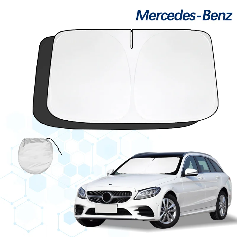 Windshield Sun Shade For Mercedes Benz C Class W205 Sunshade Sun Visor Protector Foldable Blocks UV Rays Keep Car Cooler