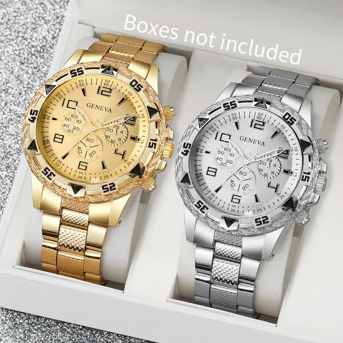 Men's Blue Light Glass Multi-Function Quartz Watch, Stainless Steel