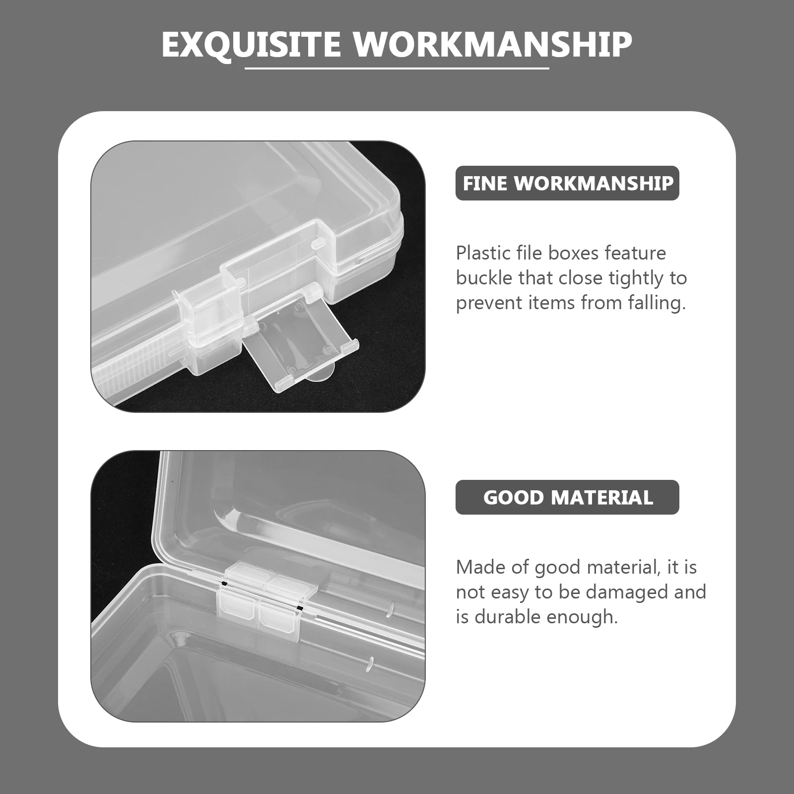 

File Storage Box Office Home Transparent Document ganizer Plastic Container Archive Holder Paper Storage Solution