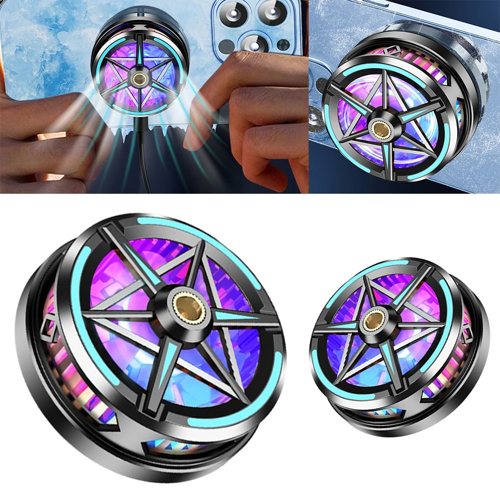 Magnetic Mobile Phone Radiator RGB Game Cooling Fan Radiator for Android IOS Gaming Accessories for PUBG/Live Streaming