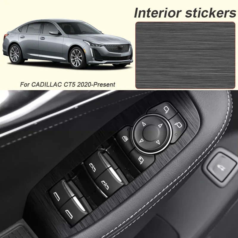 

Car Carbon Interior Sticker Window Lifting Panel Decal For CADILLAC CT5 2020-Present LHD Gear Door Protective Film Accessory