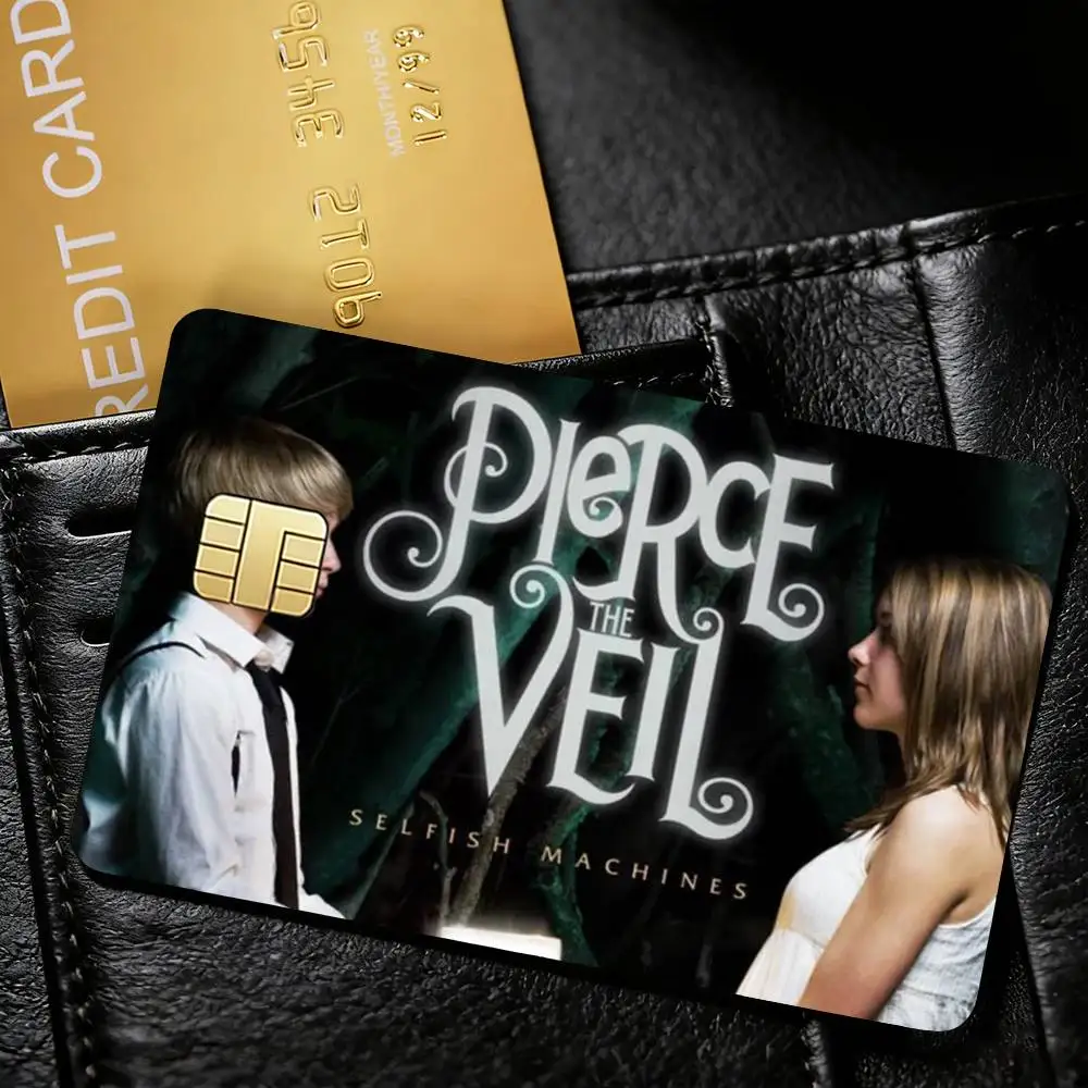 P-Pierce The V-Veil Pop Rock Band Credit Card Skin Stickers For VISA Bank Bus Metro Access Card Protective Film Cover Sticker