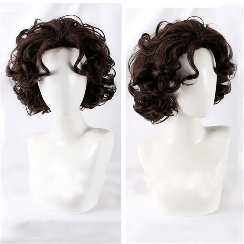 2022 New Mirabel Madrigal Cosplay Wig Short Dark Brown Curly Wig Heat Resistant Cosplay Costume Wig   Wig cap