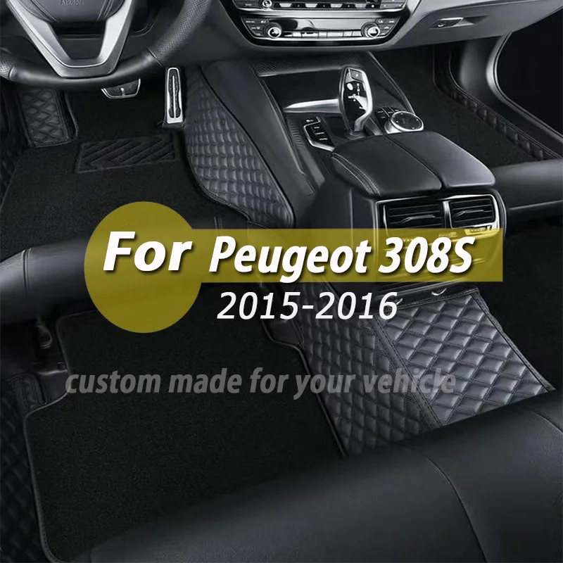 

Car Floor Mats For Peugeot 308S 2016 2015 Car Carpets Artificial Leather Waterproof Custom Interior Accessories Foot Pads