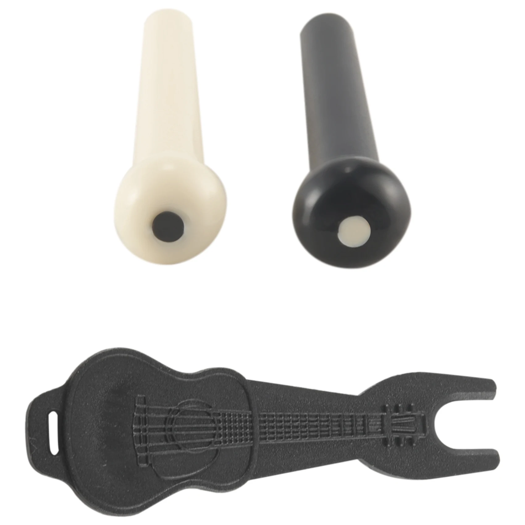 Guitarra acústica ponte pinos, branco e preto pegs, 1 peça, extrator removedor, 36 pcs