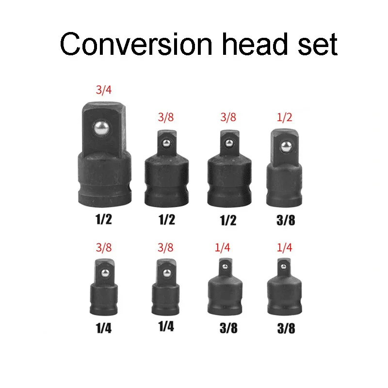 4/5/8Pcs Ratchet Wrench Socket Adapter 1/4 3/8 1/2 Spanner Keys Set Converter Drive Reducer Air Impact Craftsman Wrench Tools