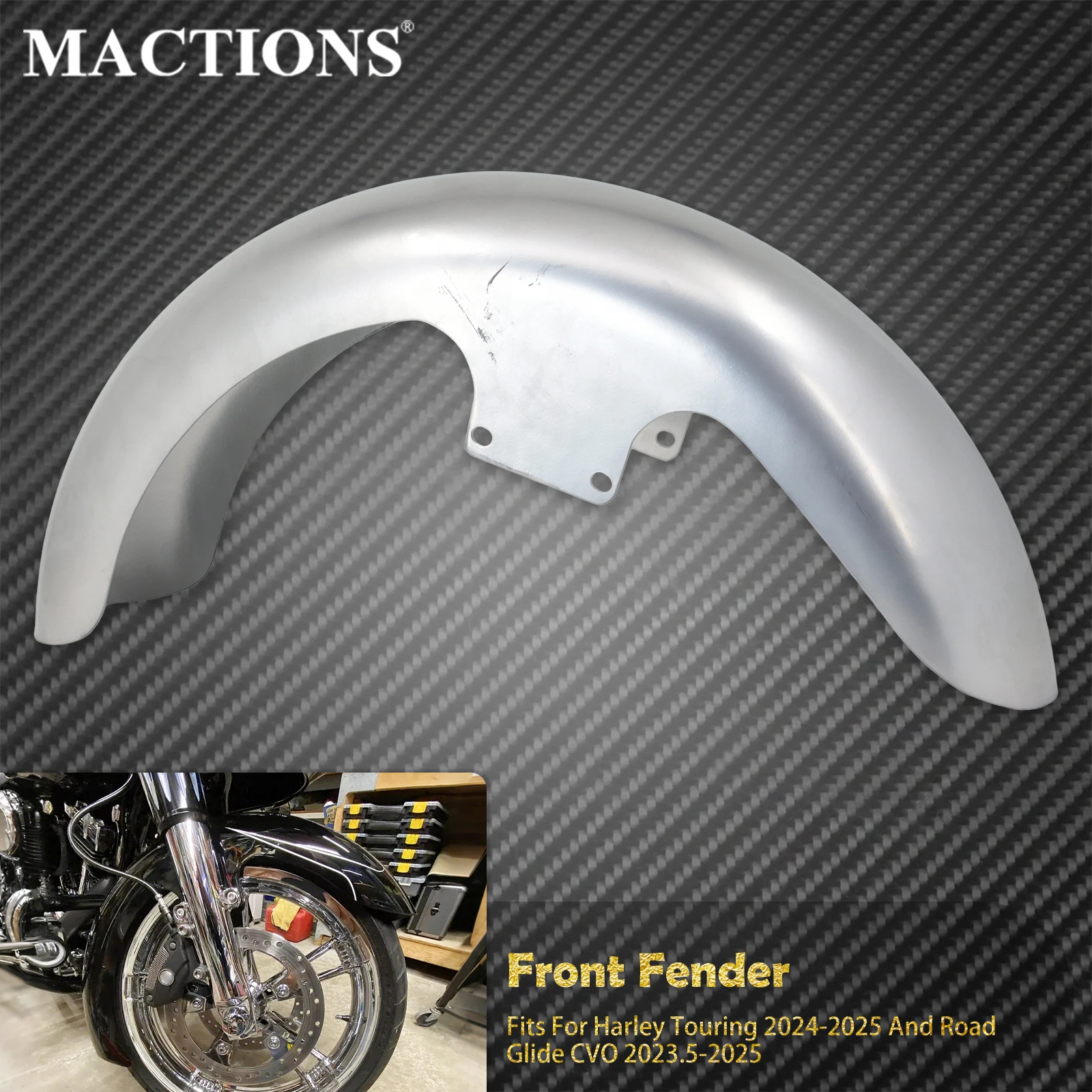 

Motorcycle Unpainted Front Fender Mudguards Cover Iron For Harley Touring Electra Street Glide 24-25 Road Glide CVO 2023.5-2025