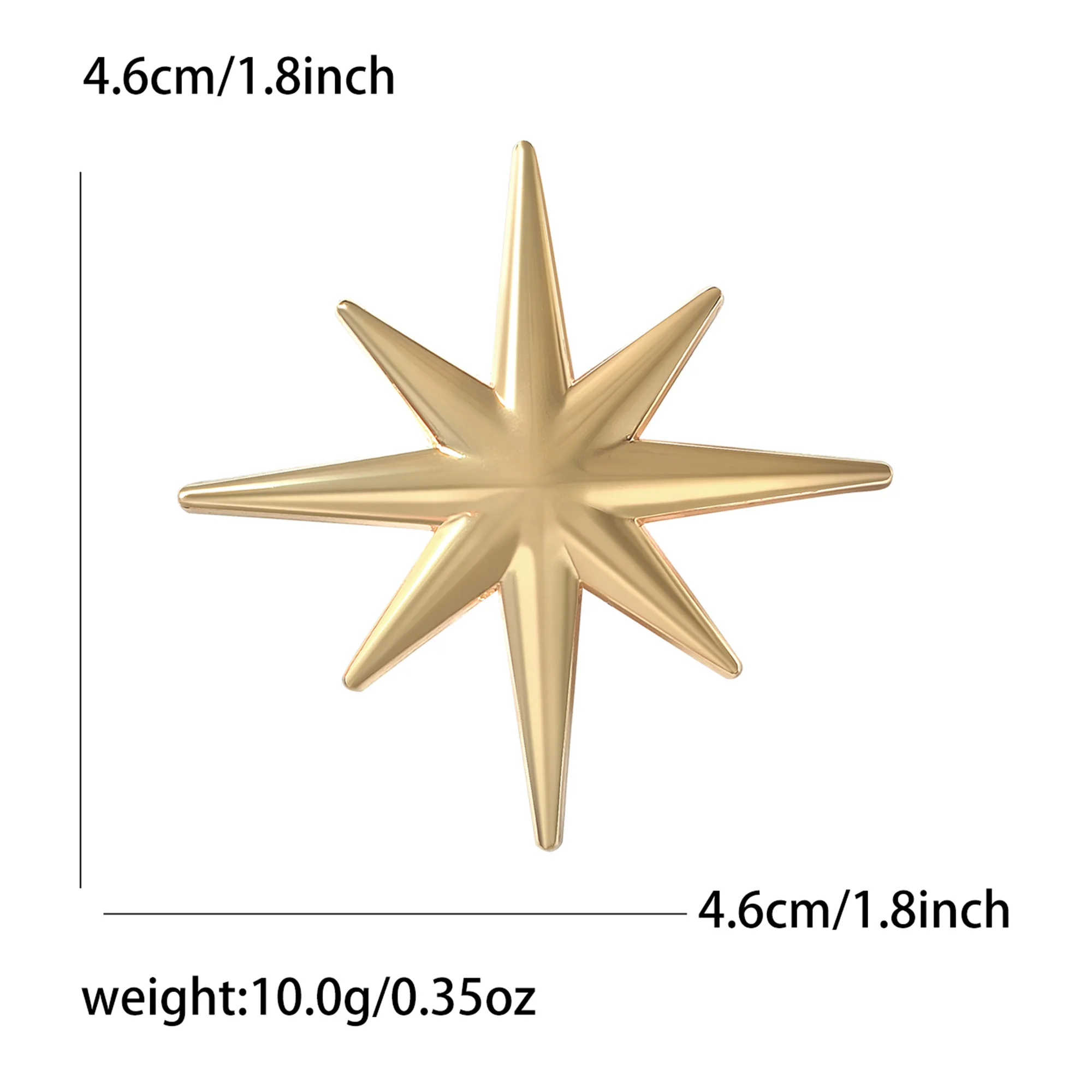 Klassische glatte achtspitzige Sternbroschen für Damen, modische Anstecknadeln, für Freunde, Veranstaltungen, Partys, neue Geschenke, Schmuck, Dekoration, Accessoires – Detail 3