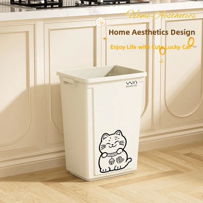 

Large Capaci Outdoor Square Tra Can without Lid High Aesthetic Value Commercial Kitchen High End Waste Bin with Lid