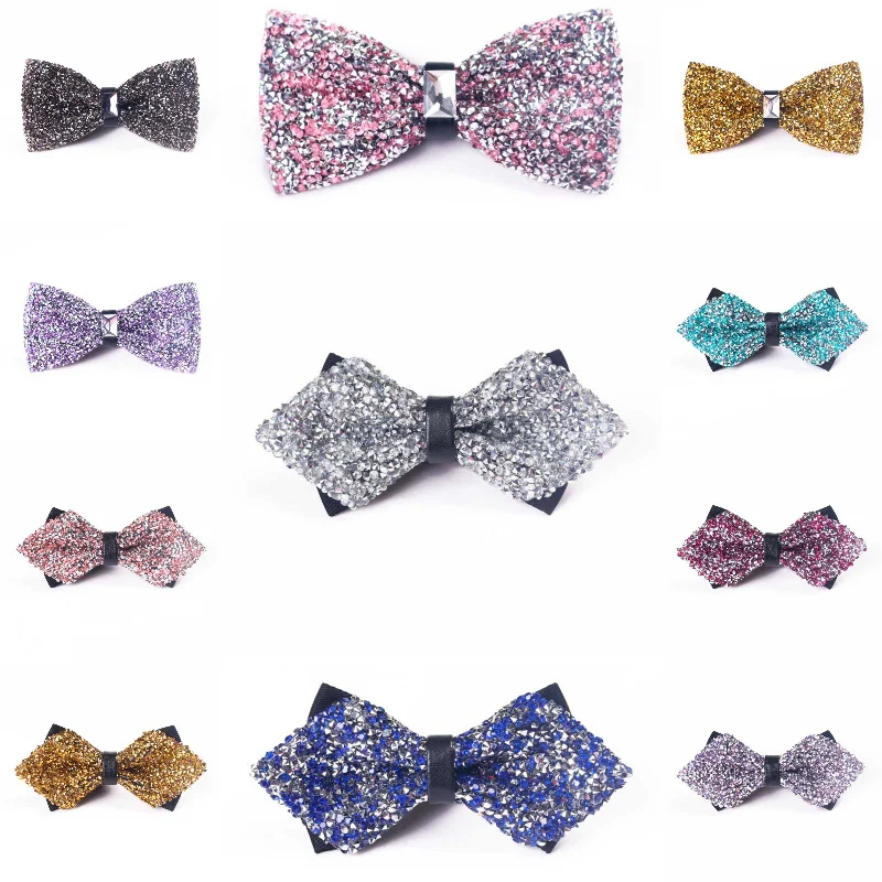 Bow Tie Butterfly Bowknot Mens Shining Crystal Bowtie Wedding Casual Cravat Adult Accessories Women Novelty MW66