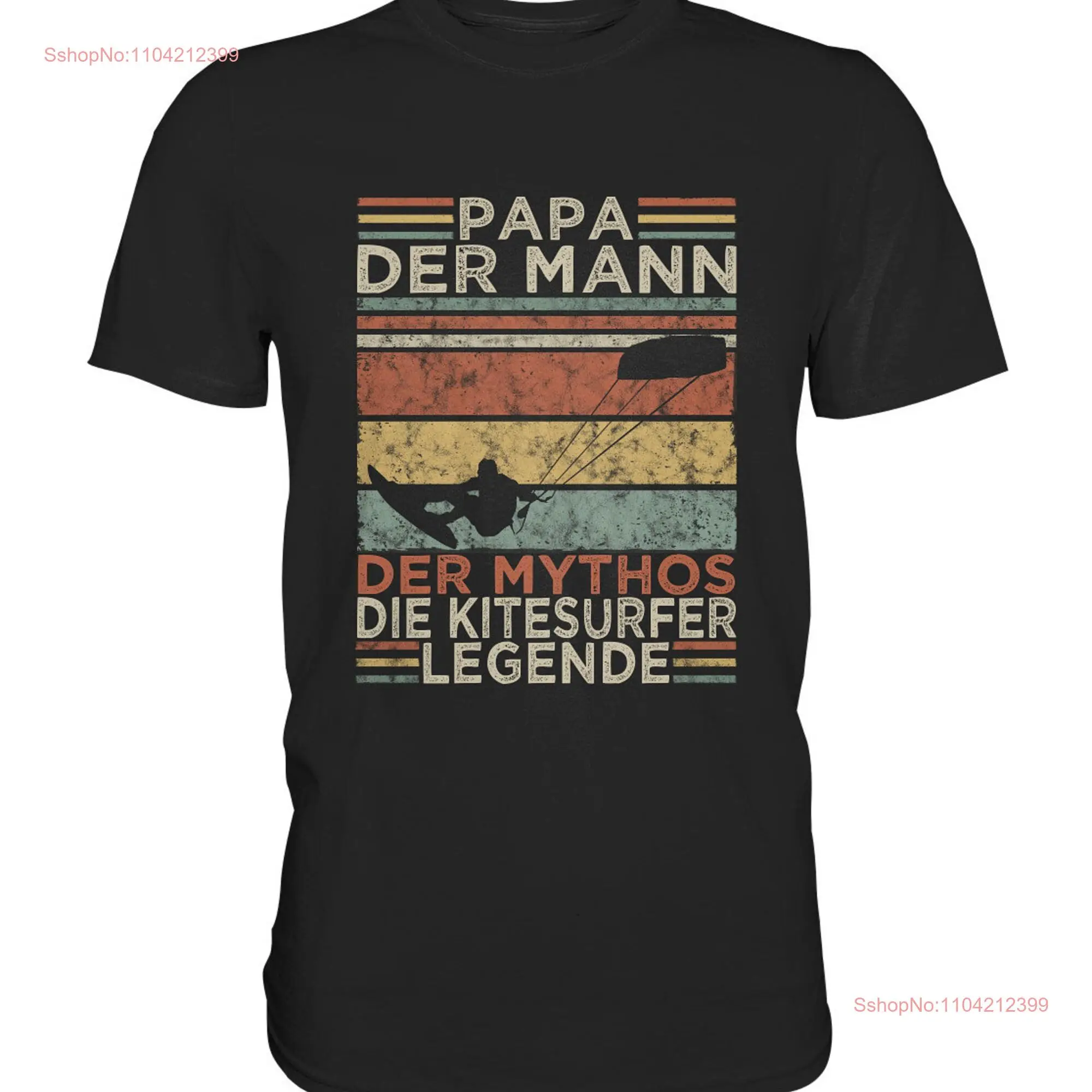 Retro Vintage Kitesurfing Papa Man Myth Kitesurfer Legend Kiteboard T ShirT long or short sleeves