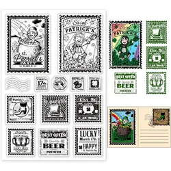 1Sheet Saint Patrick's Day PVC Plastic Stamps Clear Postage Rubber Stamp Sheet Craft Stamps Transparent Seal Stamps for DIY